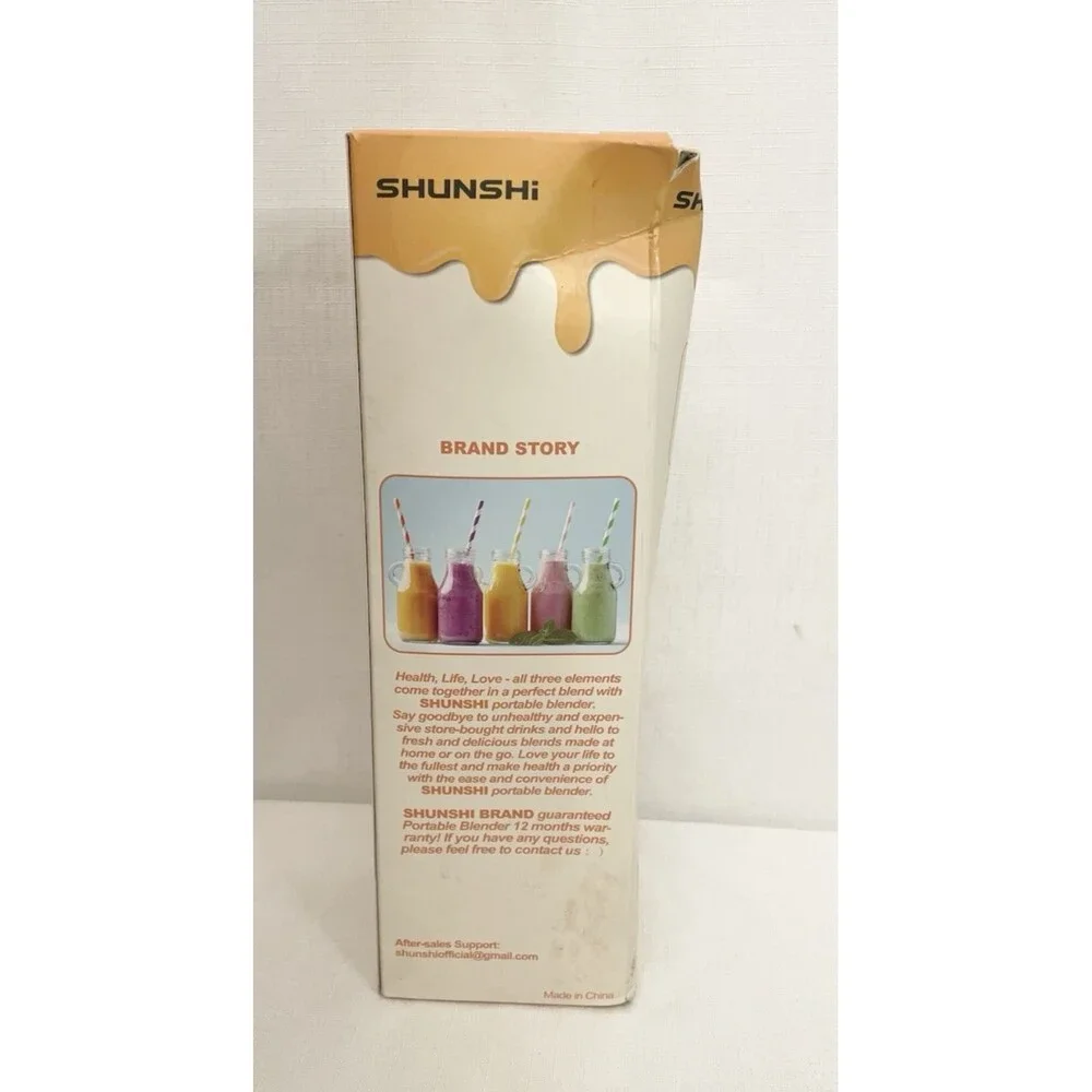 NEW Shunshi Portable Electric Blender 20oz USB Rechargeable White Travel To Go